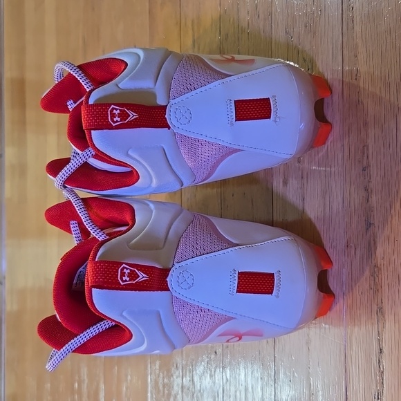 NIP Lacrosse Cleats Under Armour Command MC Mid Red & White  Men's 12 - Picture 6 of 11